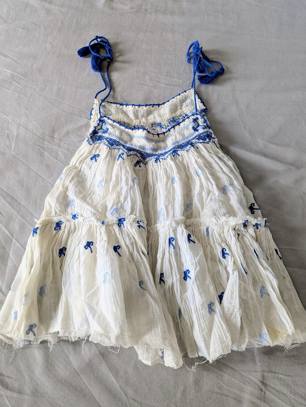 Free People Embroidered Tiered Tank Size XS